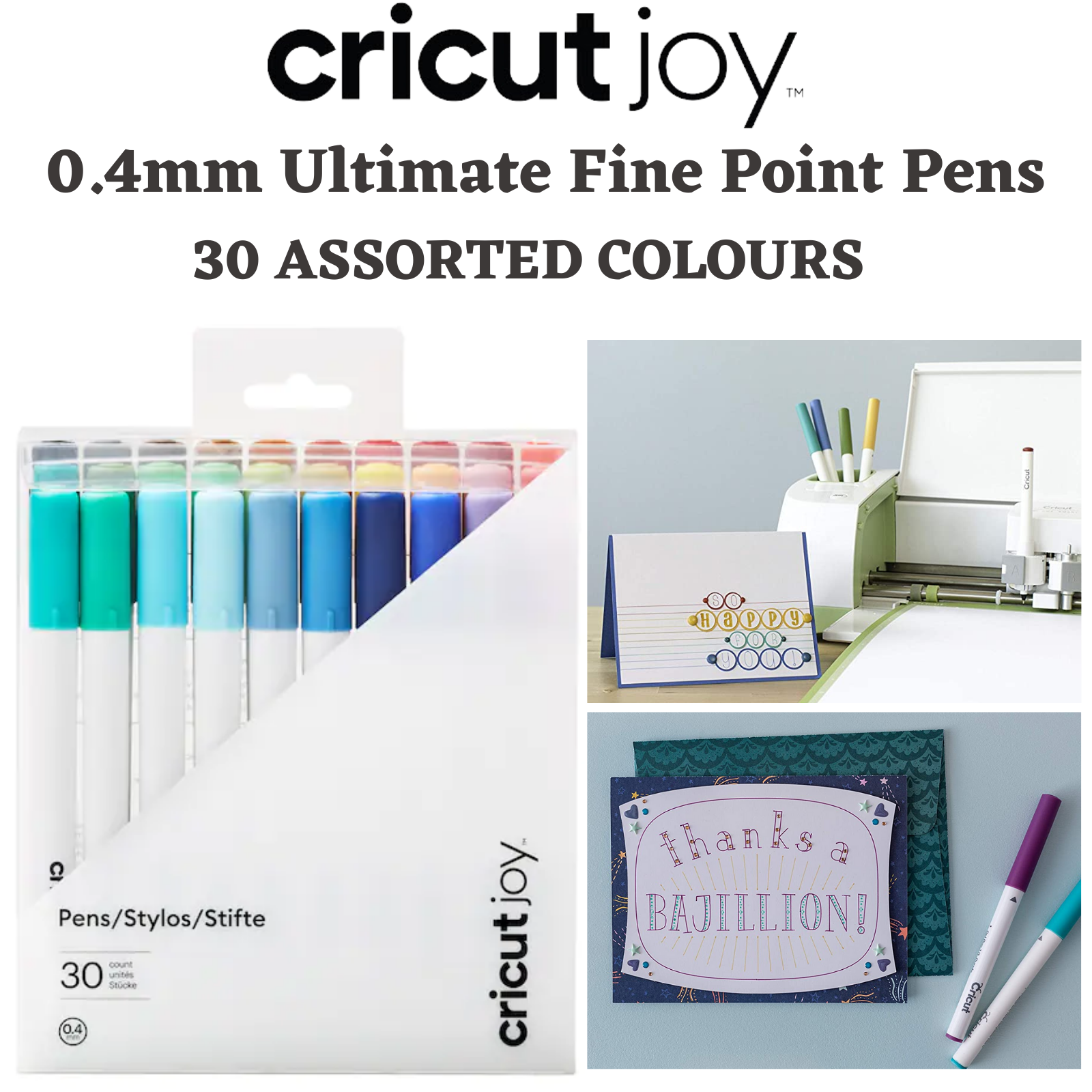 Cricut Ultimate Set, Gel 30 Pack Pens Assorted 30 Count (Pack of 1