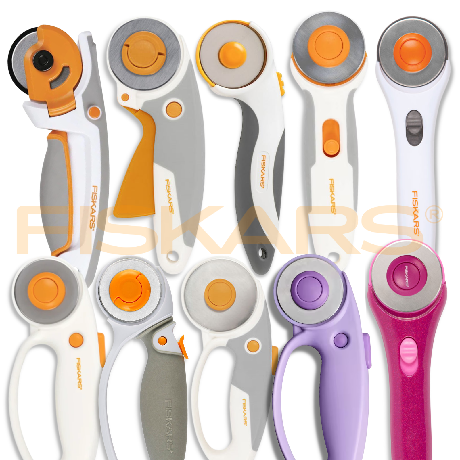 Fiskars 45mm Rotary Cutter, Titanium Premium-Steel Blade, Ergonomic Handle