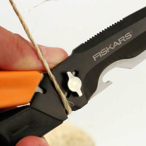 Fiskars Cuts+More 5-in-1 Multi-Purpose Scissors - Power Notch for Cutting Light Rope