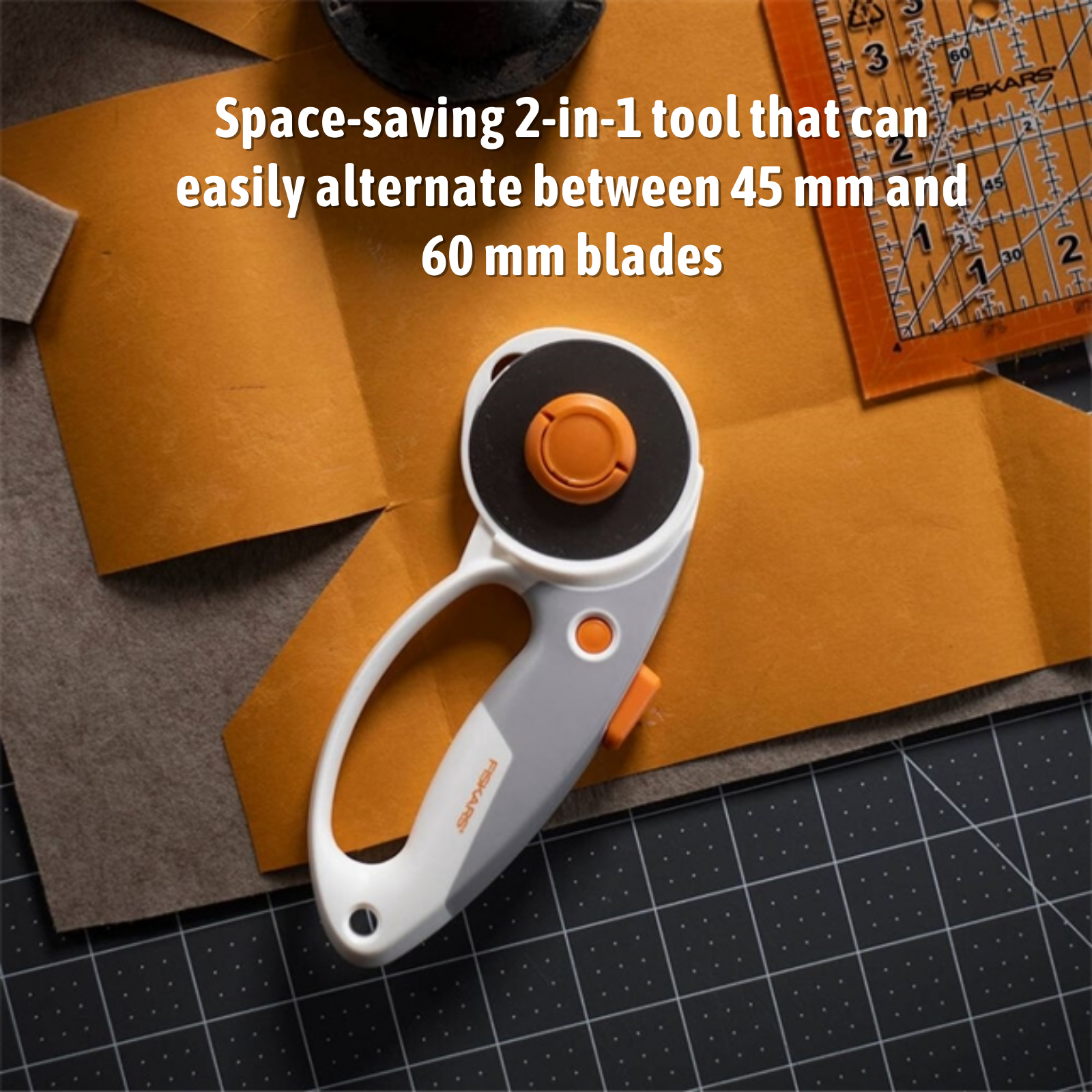 Fiskars 45 mm, 60 mm Rotary Cutter Blade, Easy Change DuoLoop - perfect for right-and-left-handed users