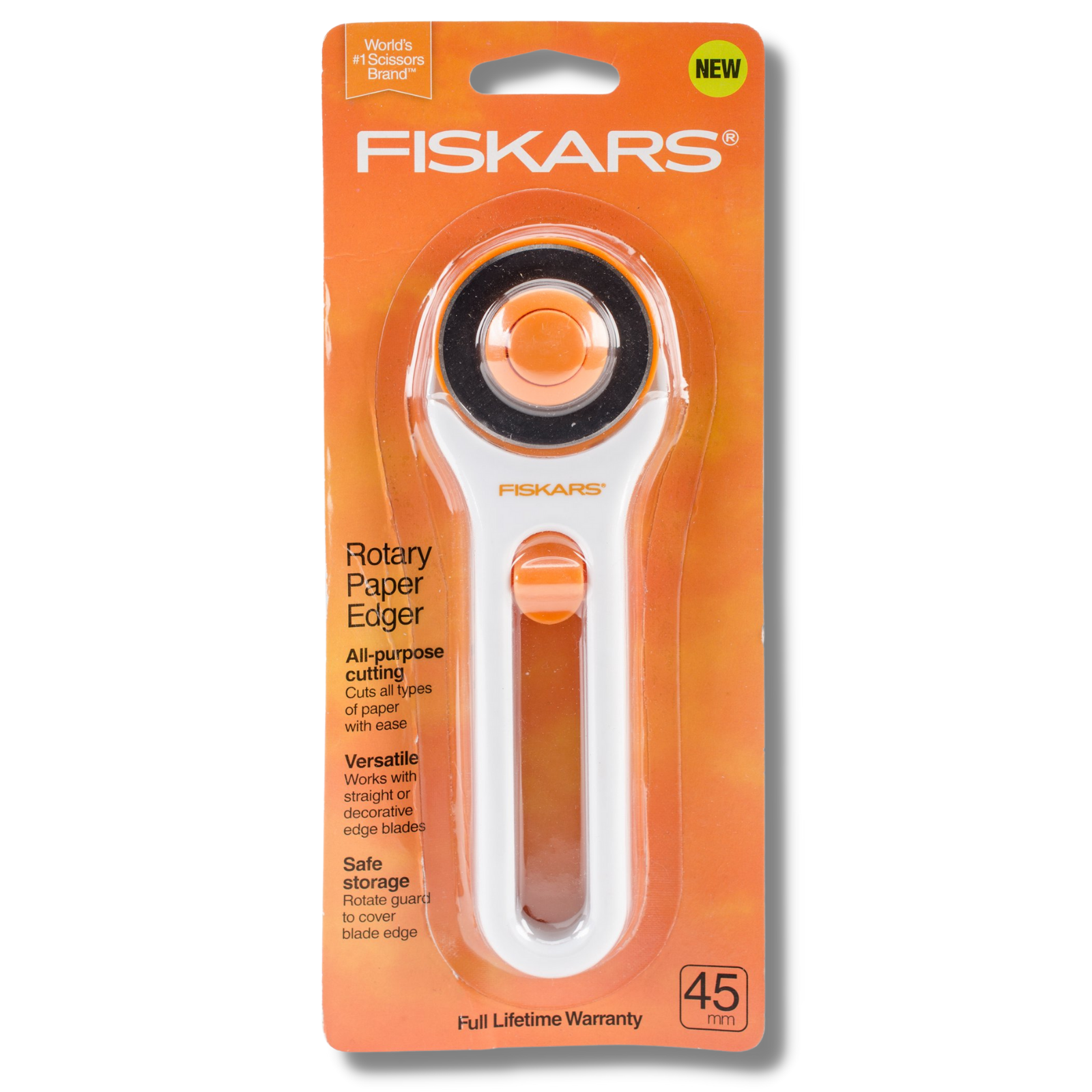 Fiskars Rotary Paper Edger, 45mm Blade, Heavy-Duty, Premium Steel - Ergonomic handle for reducing fatigue