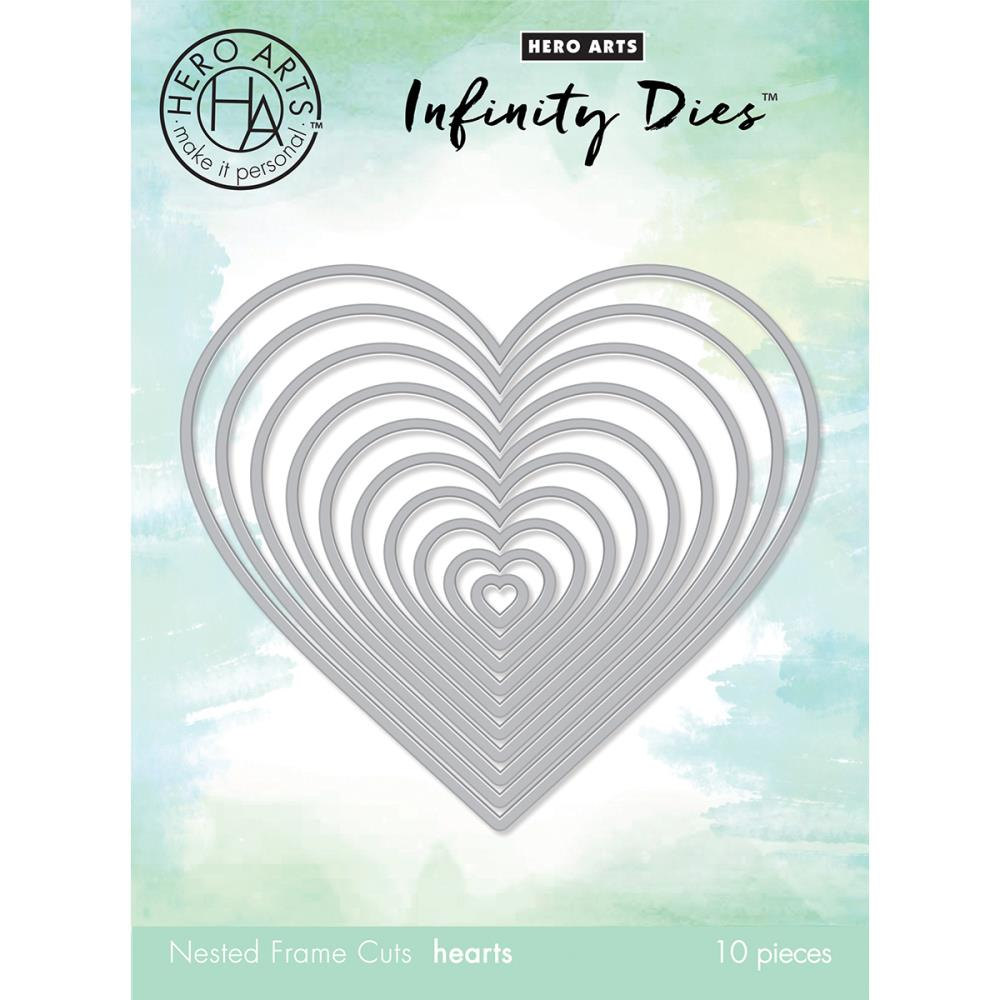 Hero Arts DI334 Nesting Hearts Infinity Die Set, 10-Piece Heart-Shaped Dies