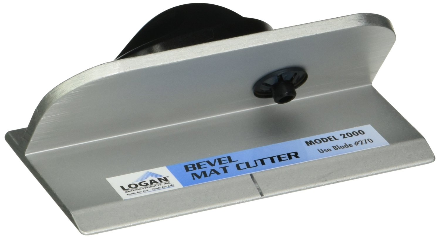 Logan 2000 Deluxe Hand-Held Bevel Mat Cutter, 5 Blades - It prevents blade flex, resulting in straighter cuts