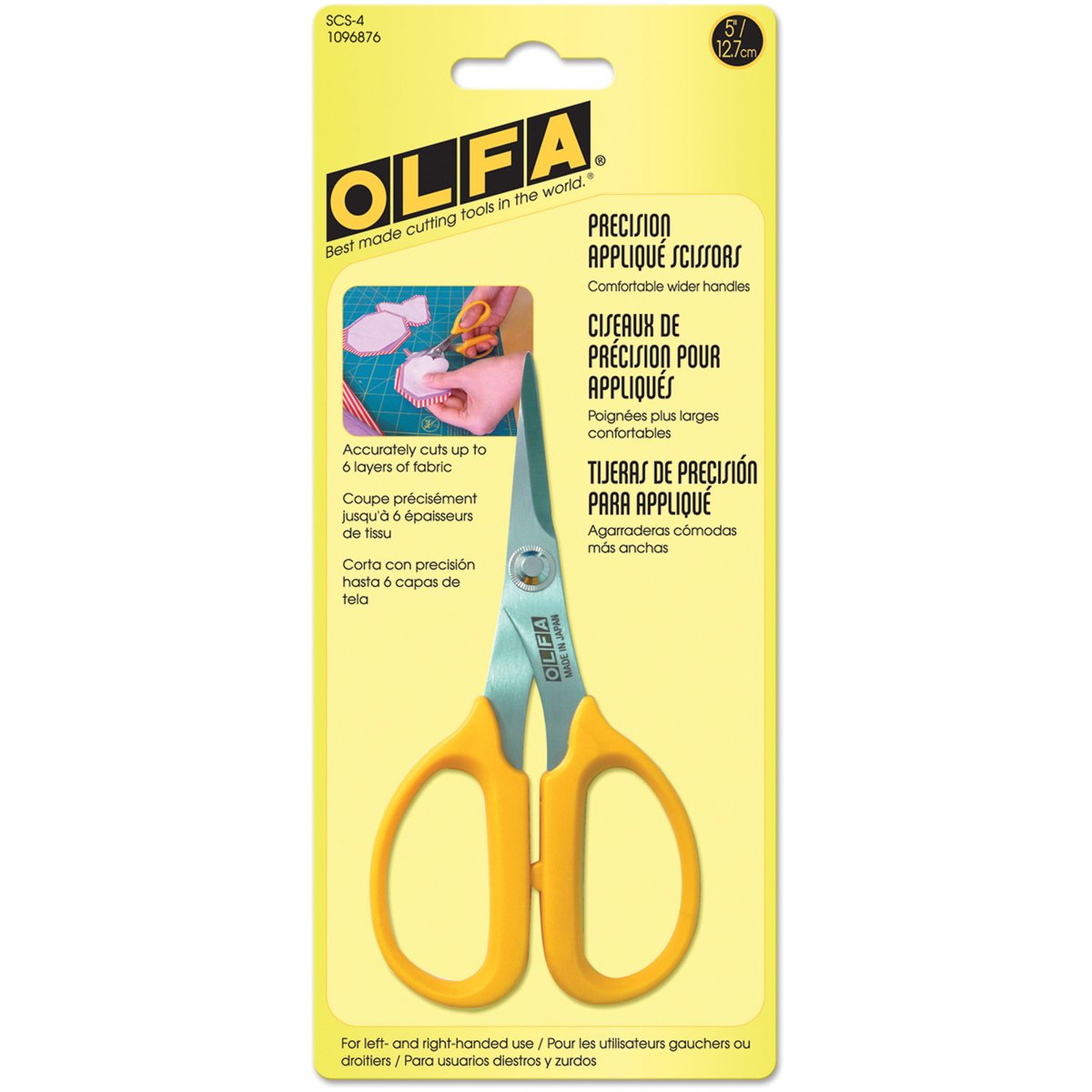 Olfa Precision Applique Scissors - Symmetrical design for ease of handling