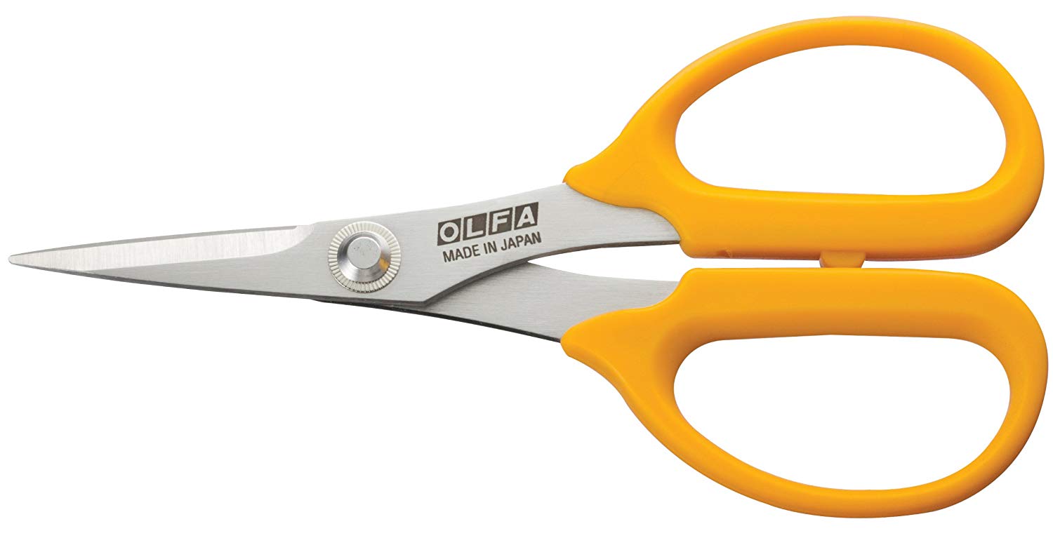 Olfa Precision Applique Scissors - Large Handles, Stainless Steel Sharp Blades, Symmetrical design, Wider holes, sharp thin