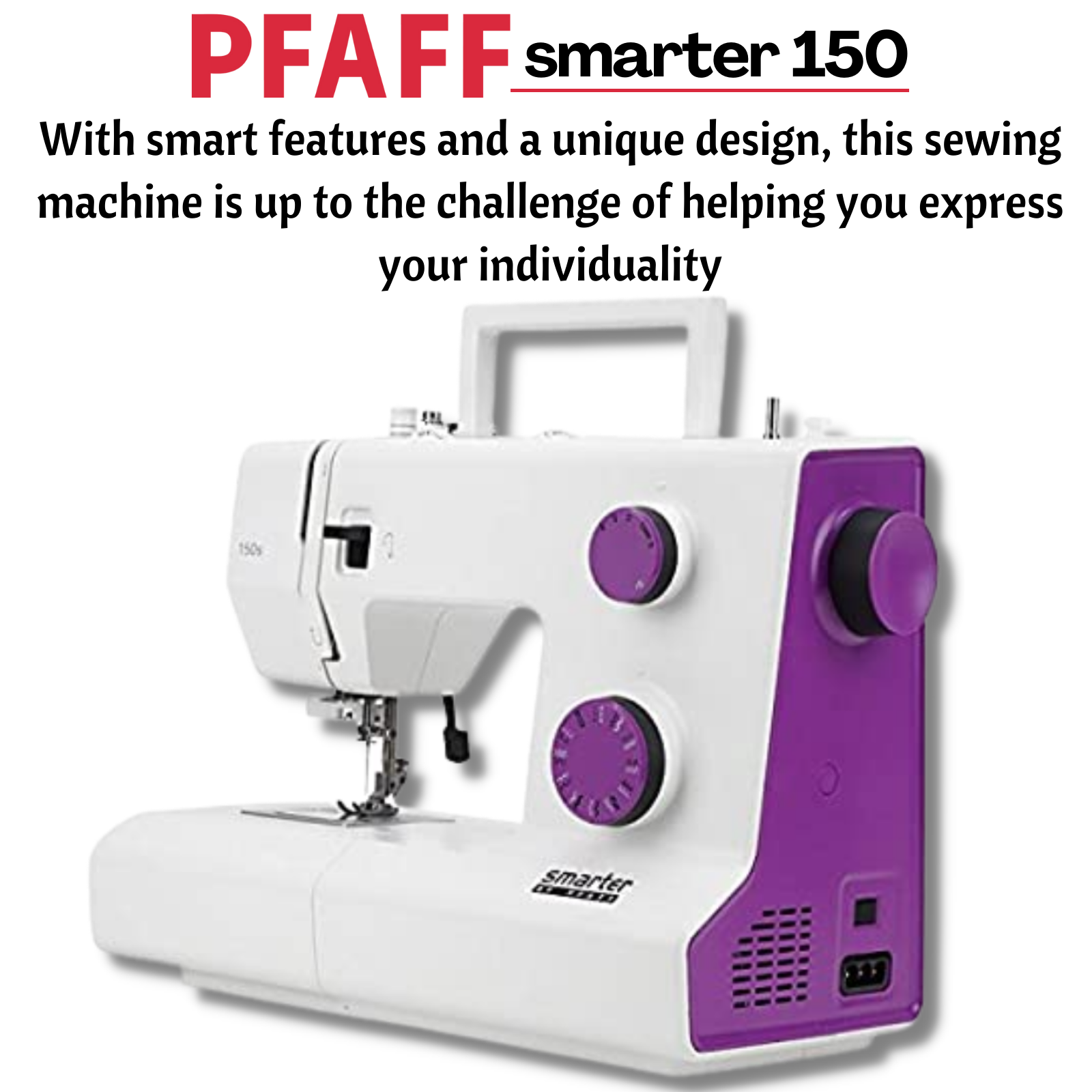Pfaff Smarter 150 Sewing Machine, 23 Stitches, Buttonhole, Free-Arm