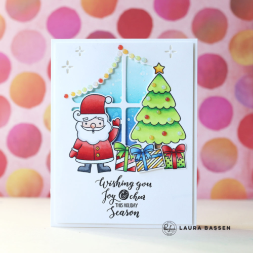 Christmas Stamps & Window Die - Tree, Gifts, Curtains, Joy & Cheer - perfect for your personalised holiday cards & tags