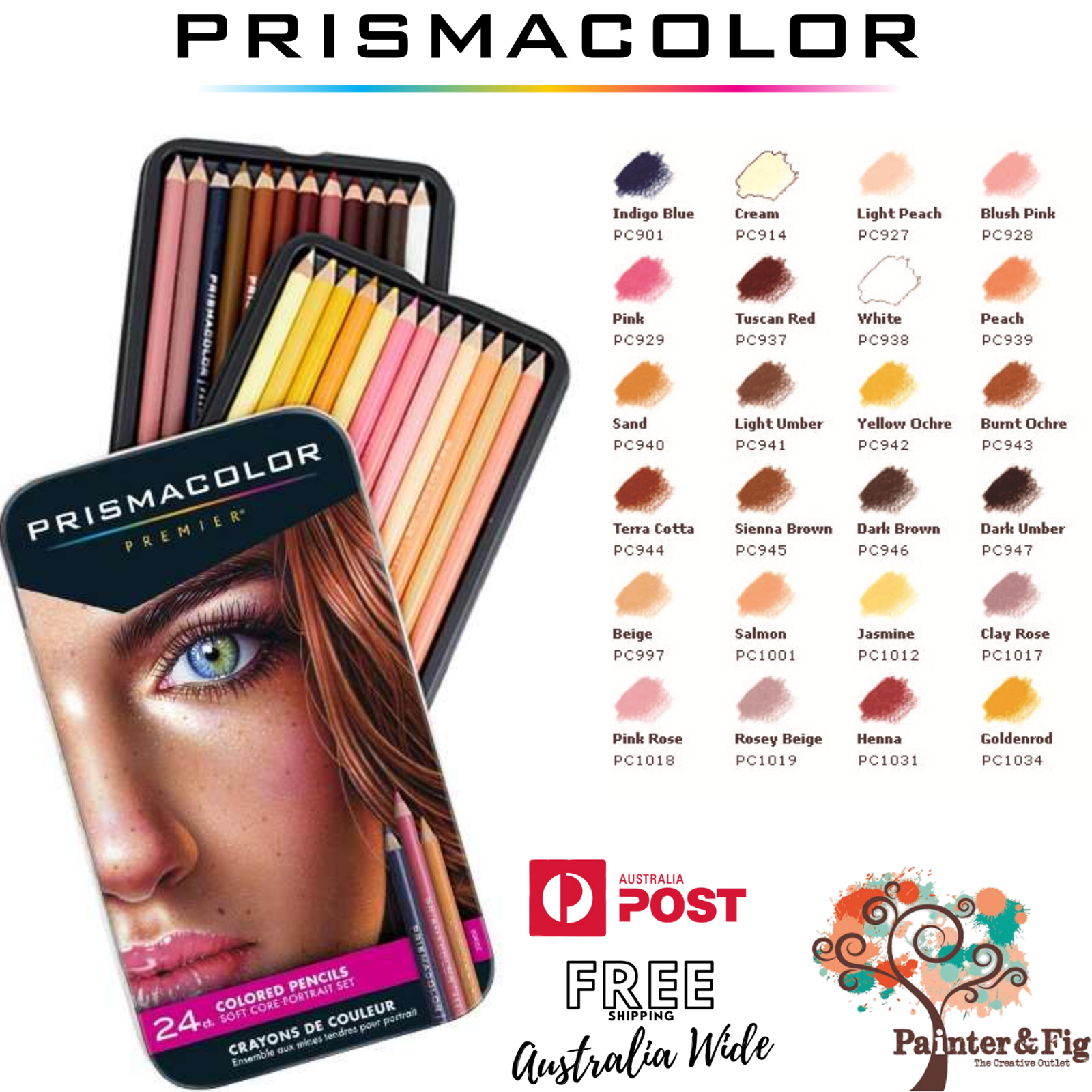 Prismacolor Premier Colored Pencils, Portrait Set, Soft Core, 24 Colours