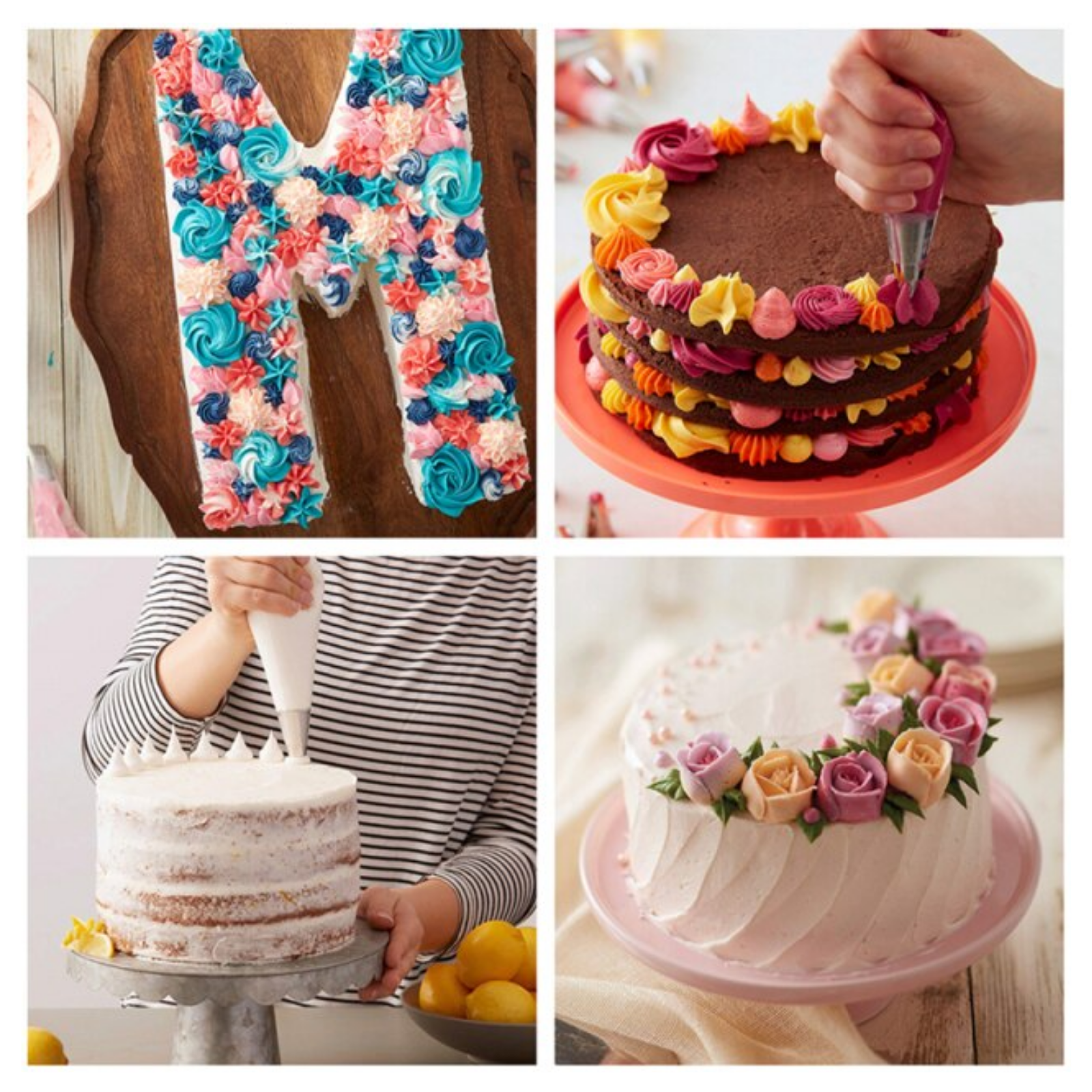 Wilton 55-Piece Decorating Piping Tips Set, Cake & Cupcake Baking, Nozzles