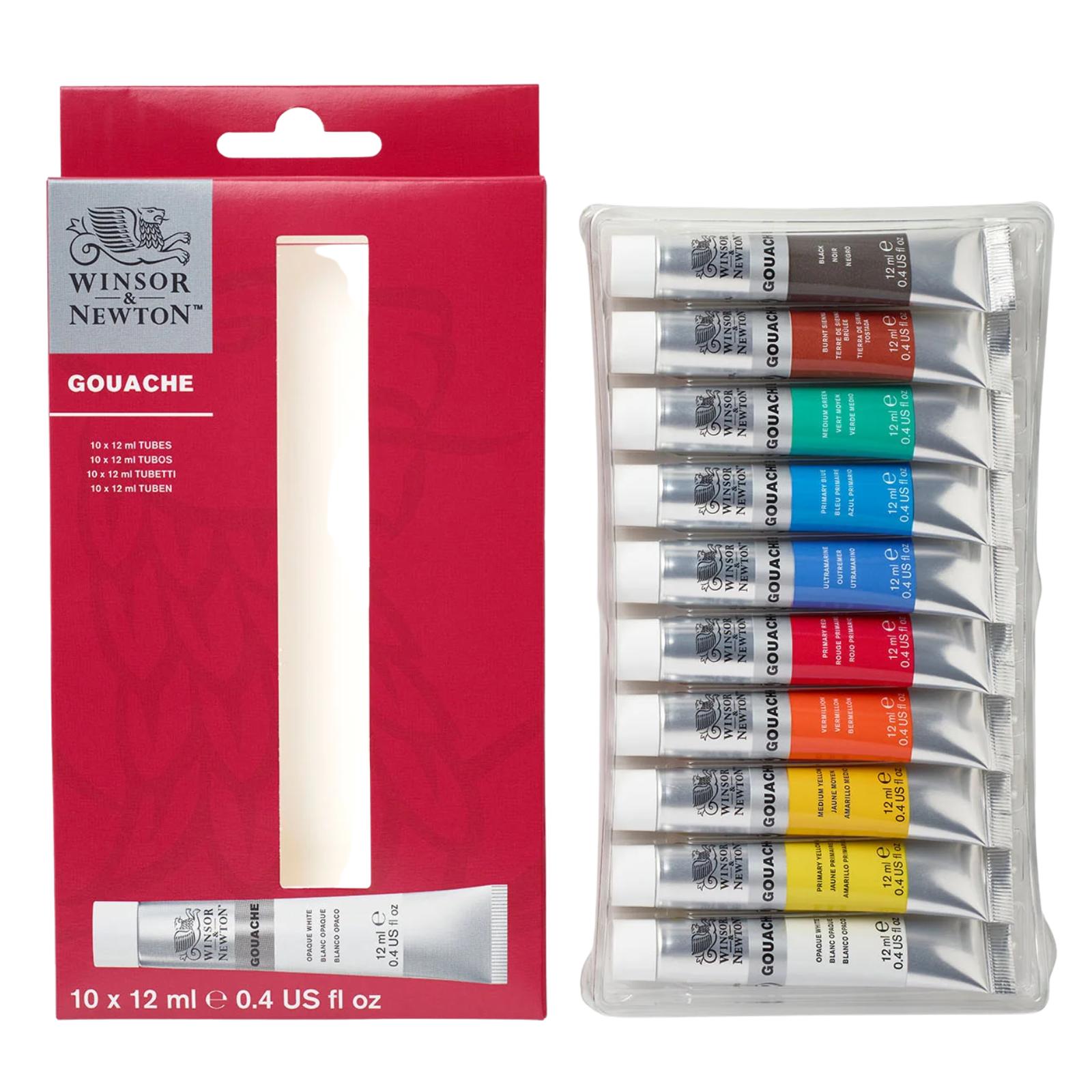 Winsor & Newton Gouache Primary Colour Set, 12ml, 10 Colours - made from quality, fine art pigments