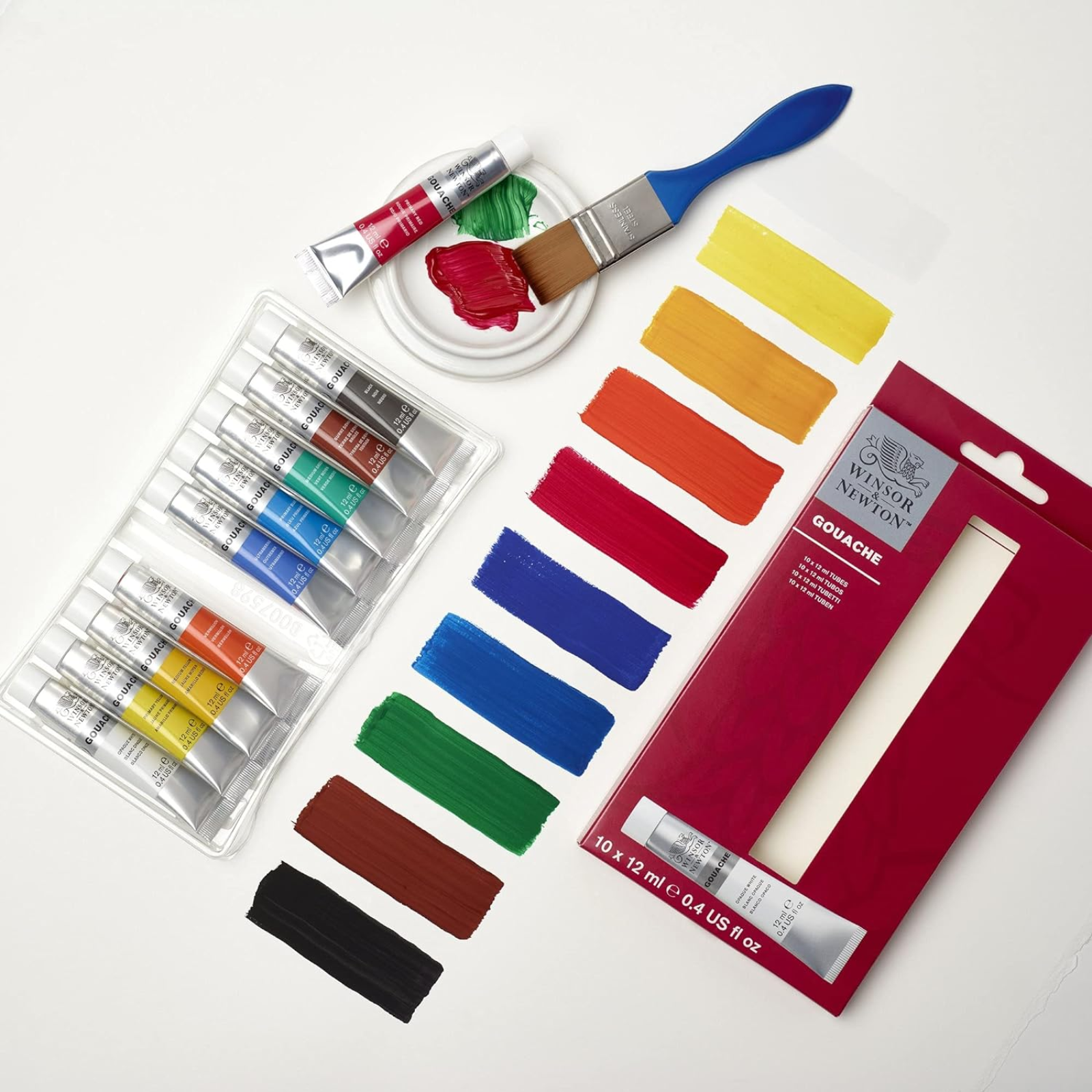 Winsor & Newton Gouache Primary Colour Set, 12ml, 10 Colours - clean, strong and easily intermixed